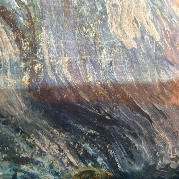 VTG Scarf Museum of Fine Arts Boston, Van Gogh Art Print, blue tones - Picture 8 of 14